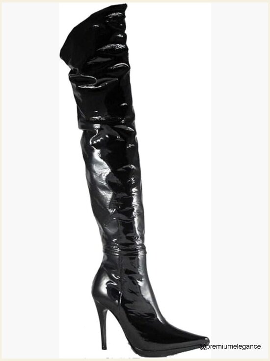 Shoes - Genuine Italian Leather Over The Knee High Heel Dressy Boots
